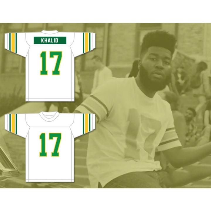 CUSTOM ANY Name Number KHALID YOUNG DUMB BROKE 17 WHITE Football Jersey Top Stitched S-6XL