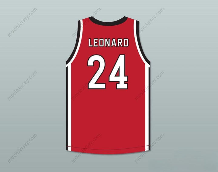 PERSONALIZA CUALQUIER Nombre Número KAWHI LEONARD 24 MARTIN LUTHER KING HIGH SCHOOL CAMISETA ROJA DE BALONCESTO 4 Costuras Superiores S-6XL