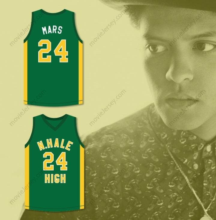 CAMISETA DE BALONCESTO PERSONALIZADA con Cualquier Nombre y Número de BRUNO MARS 24, ESCUELA SECUNDARIA N. HALE, "YOUNG, WILD AND FREE", con costuras superiores, Tallas S-6XL