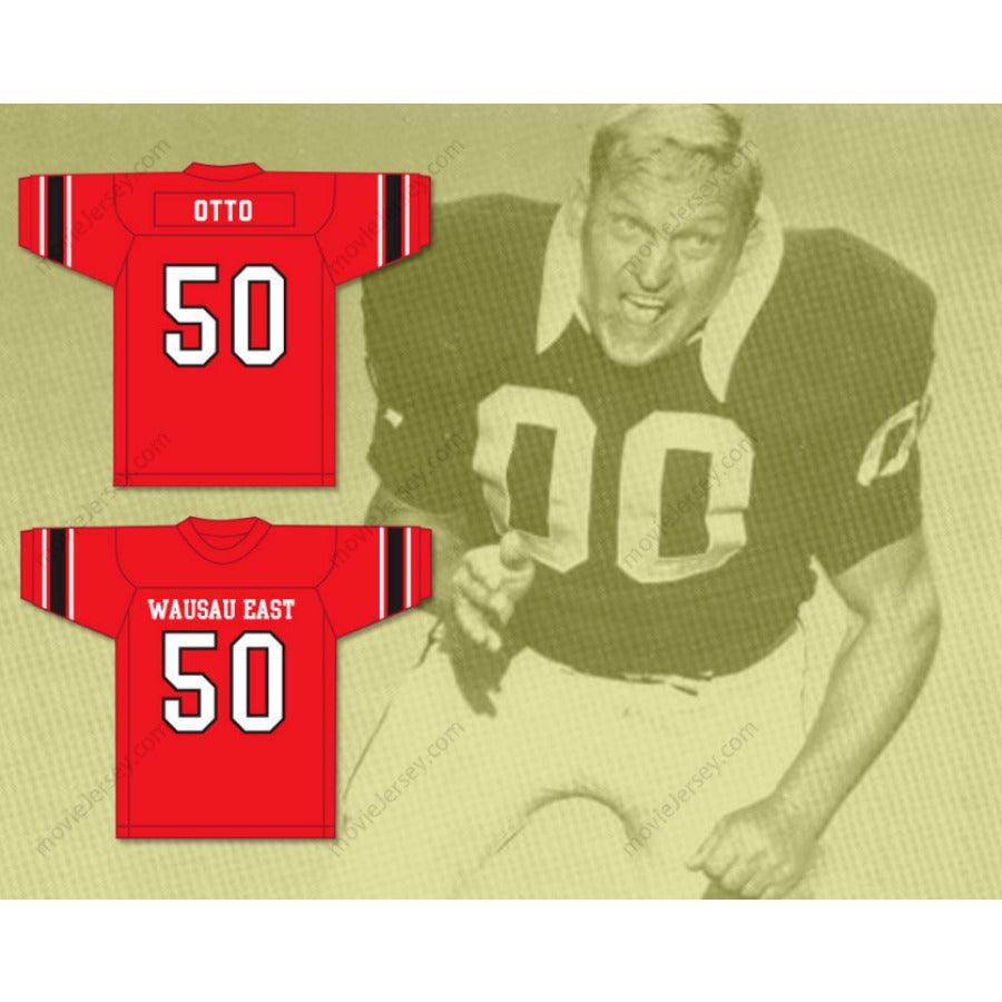 PERSONALIZA Cualquier Nombre Número JIM OTTO 50 WAUSAU EAST HIGH SCHOOL LUMBERJACKS Camiseta de Fútbol Cosida S-6XL