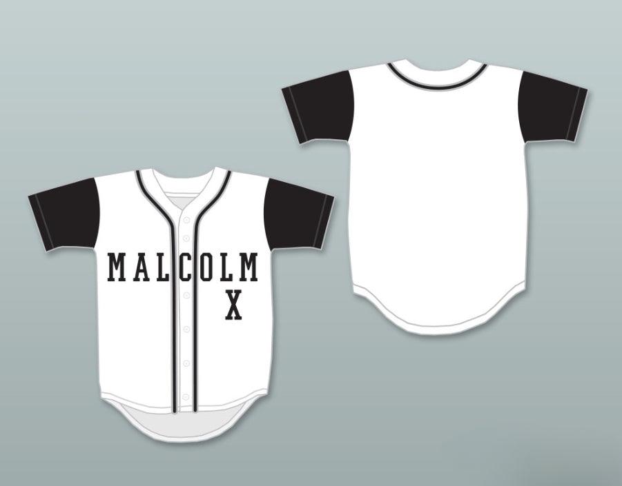 Camiseta de béisbol blanca personalizada con cualquier nombre y número MALCOLM X A DIFFERENT WORLD con costuras superiores, tallas S-6XL