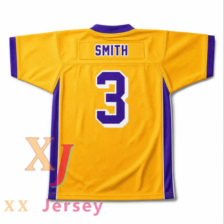 CUSTOM ANY Name YELLOW GOLD DEVONTA SMITH 3 AMITE HIGH MAGNET SCHOOL Football Jersey Top Stitched S-6XL