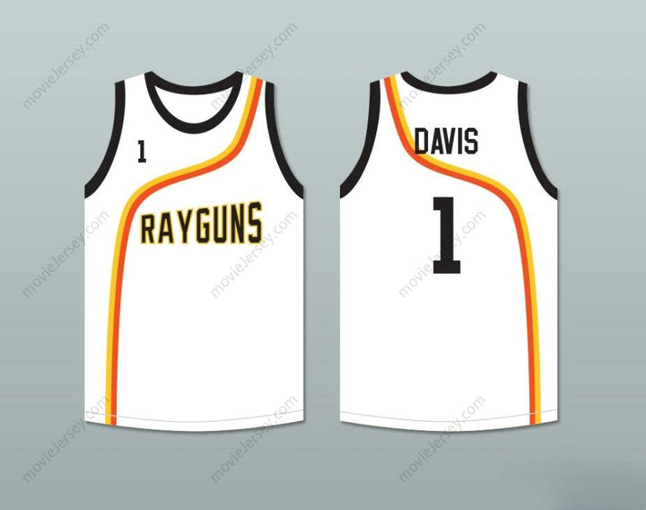 CUSTOM ANY Name Number BARON DAVIS 1 ROSWELL RAYGUNS WHITE BASKETBALL JERSEY Top Stitched S-6XL