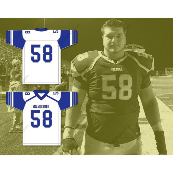 PERSONALIZA Cualquier Nombre Número JOSH MYERS 58 Camiseta de Fútbol de Preparatoria con Costuras S-6XL