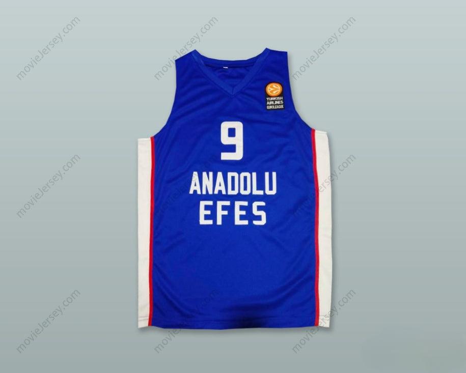 PERSONALIZA Cualquier Nombre Número DARIO SARIC 9 ANADOLU EFES ESTAMBUL CAMISETA BALONCESTO AZUL Costura Superior S-6XL