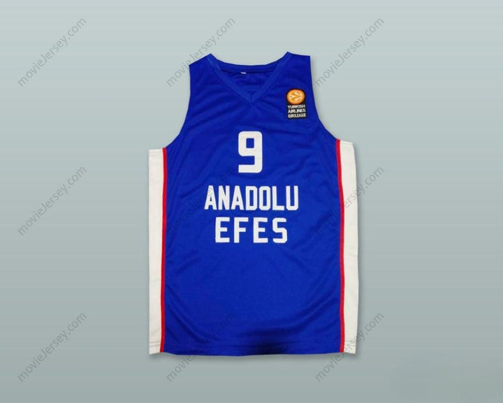 PERSONALIZA Cualquier Nombre Número DARIO SARIC 9 ANADOLU EFES ESTAMBUL CAMISETA BALONCESTO AZUL Costura Superior S-6XL