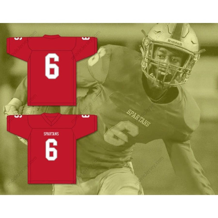 CUSTOM ANY Name Number CORDALE FLOTT 6 SARALAND HIGH SCHOOL SPARTANS Football Jersey Top Stitched S-6XL