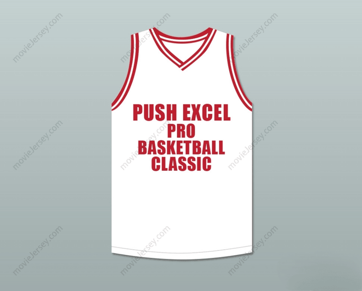 Camiseta de baloncesto blanca clásica DOMINIQUE WILKINS 21 PUSH EXCEL PRO BASKETBALL EVENTO BENÉFICO 1988 con nombre y número PERSONALIZADOS, costura superior, tallas S-6XL