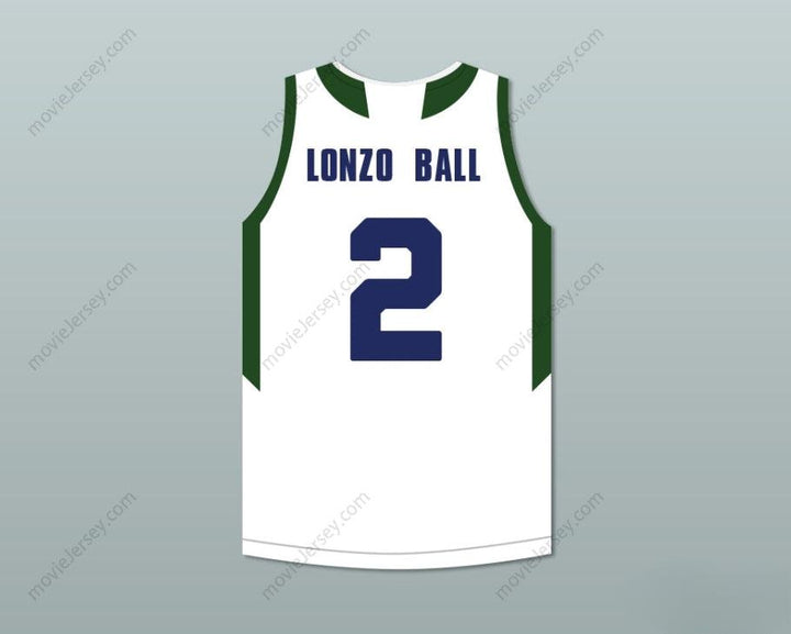 PERSONALIZA Cualquier Nombre Número LONZO BALL 2 CHINO HILLS HUSKIES CAMISETA BLANCA DE BALONCESTO CON PARCHE 2 Cosida a Mano S-6XL