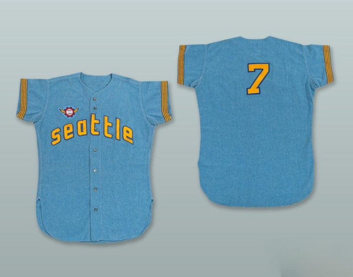 Personalizado Cualquier Nombre Número RON PLAZA 7 PILOTS CAMISETA DE BÉISBOL AZUL CLARO Costuras Superiores Tallas S-6XL