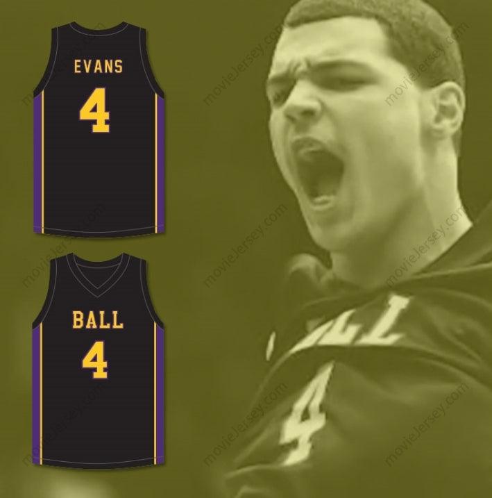 PERSONALIZA Cualquier Nombre Número MIKE EVANS 4 BALÓN BALONCESTO INSTITUTO TORS NEGRO CAMISETA Baloncesto Cosida Tallas S-6XL