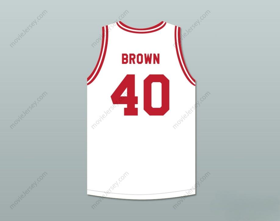 PERSONALIZA cualquier nombre y número MIKE BROWN 40 PUSH EXCEL PRO BALONCESTO CLÁSICO CAMISETA DE BALONCESTO BLANCA 1988 EVENTO BENÉFICO Costuras superiores S-6XL