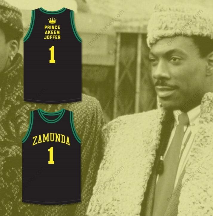 PERSONALIZA Cualquier Nombre Número PRÍNCIPE AKEEM JOFFER 1 PAÍS AFRICANO FICTICIO CAMISETA DE BALONCESTO NEGRA Parte Superior Cosida S-6XL