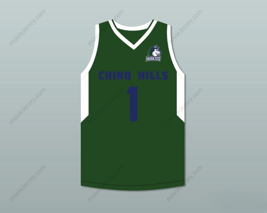 CUSTOM ANY Name Number LAMELO BALL 1 CHINO HILLS HUSKIES GREEN BASKETBALL JERSEY WITH PATCH Top Stitched S-6XL
