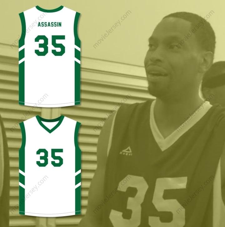 PERSONALIZA CUALQUIER Nombre Número JERRY 'ASSASSIN' DUPREE 35 CAMISETA BLANCA DE BALONCESTO DENNIS RODMAN'S BIG BANG IN PYONGYANG Costura Superior S-6XL
