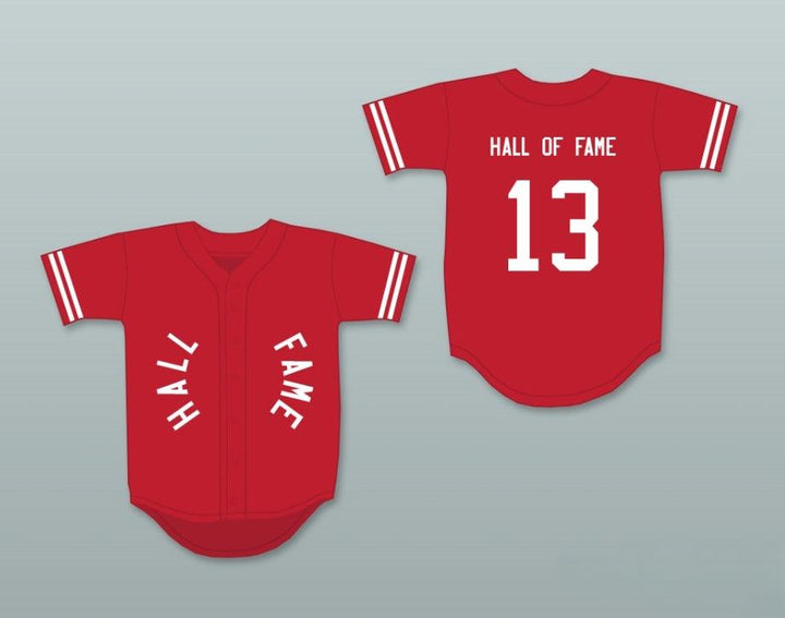 Camiseta de béisbol personalizada con cualquier nombre y número HALL OF FAME 13 ROJO, con costuras, tallas S-6XL