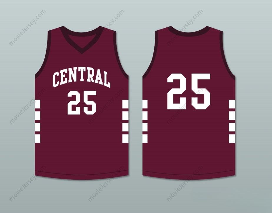 PERSONALIZA Cualquier Nombre Número JUGADOR 25 BRISTOL CENTRAL RAMS MAROON CAMISETA BALONCESTO Cosido S-6XL