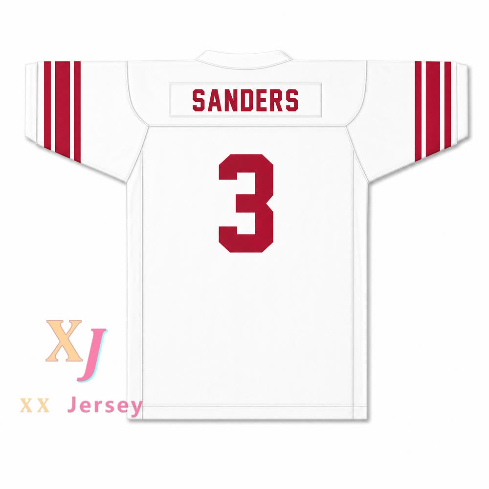 CUSTOM BARRY SANDERS 3 NORTH HIGH SCHOOL REDSKINS FOOTBALL JERSEY Top Stitched S-6XL
