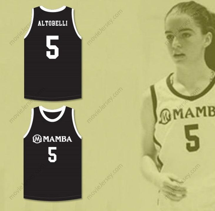 PERSONALIZADA Cualquier Nombre Número ALYSSA ALTOBELLI 5 MAMBA BALLERS NEGRA CAMISETA DE BALONCESTO VERSIÓN 4 Costura Superior S-6XL