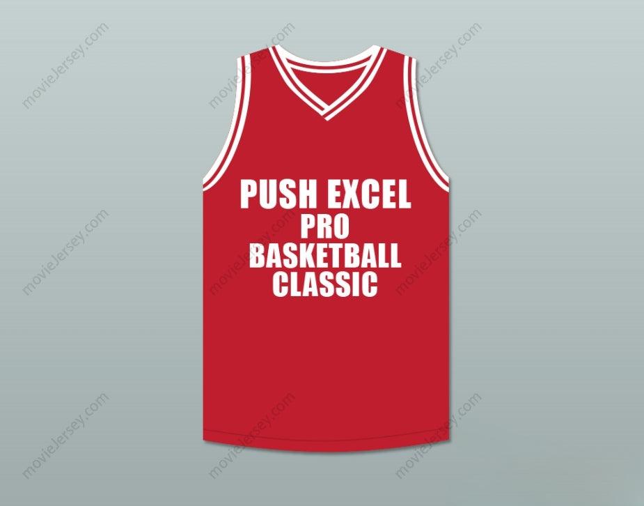 PERSONALIZA Cualquier Nombre Número KEVIN EDWARDS 22 PUSH EXCEL PRO BALONCESTO CLÁSICO CAMISETA ROJA DE BALONCESTO 1988 EVENTO BENÉFICO Costura Superior S-6XL