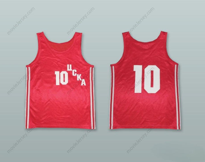 PERSONALIZA Cualquier Nombre Número SERGEI BELOV 10 CSKA MOSCÚ ROJA CAMISETA BALONCESTO Cosida S-6XL