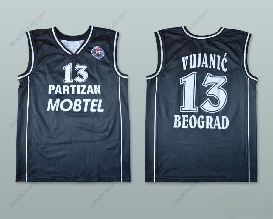 CUSTOM ANY Name Number MILOS VUJANIC 13 KK PARTIZAN BELGRADE BASKETBALL JERSEY Top Stitched S-6XL