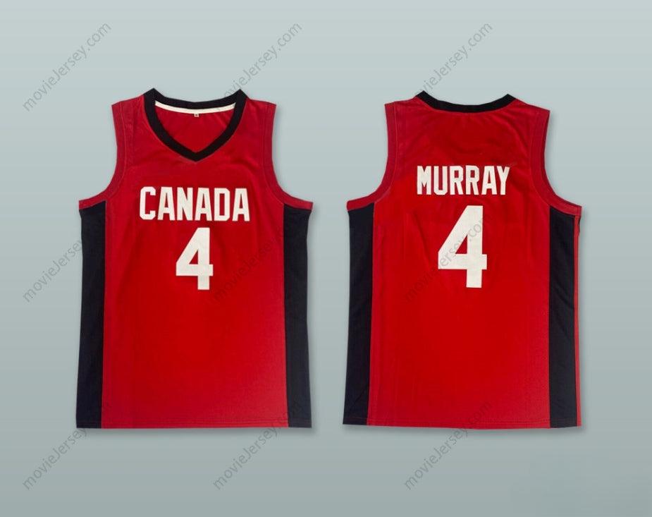 PERSONALIZABLE Cualquier Nombre Número JAMAL MURRAY 4 TEAM CANADA ROJA Camiseta Baloncesto Cosida Tallas S-6XL
