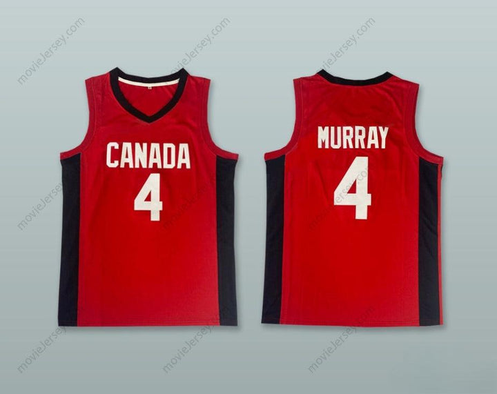 PERSONALIZABLE Cualquier Nombre Número JAMAL MURRAY 4 TEAM CANADA ROJA Camiseta Baloncesto Cosida Tallas S-6XL