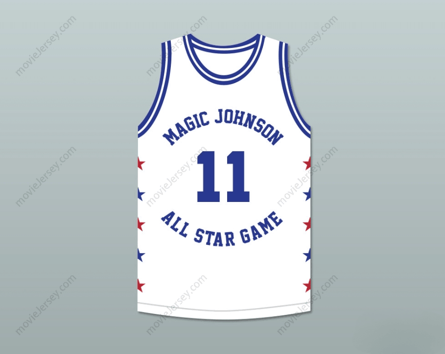 CUSTOM ANY Name Number ISIAH THOMAS 11 MAGIC JOHNSON ALL STAR GAME WHITE BASKETBALL JERSEY 1990 MIDSUMMER NIGHT'S MAGIC CHARITY EVENT Top Stitched S-6XL