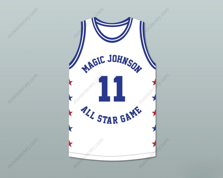 CUSTOM ANY Name Number ISIAH THOMAS 11 MAGIC JOHNSON ALL STAR GAME WHITE BASKETBALL JERSEY 1990 MIDSUMMER NIGHT'S MAGIC CHARITY EVENT Top Stitched S-6XL