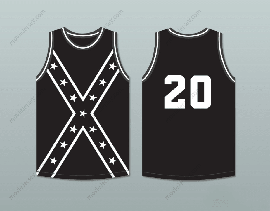 CAMISETA DE BALONCESTO CON BANDERA CONFEDERADA BLANCA Y NEGRA RECUPERADA, PERSONALIZABLE CON CUALQUIER Nombre y Número, Costuras Reforzadas Tallas S-6XL