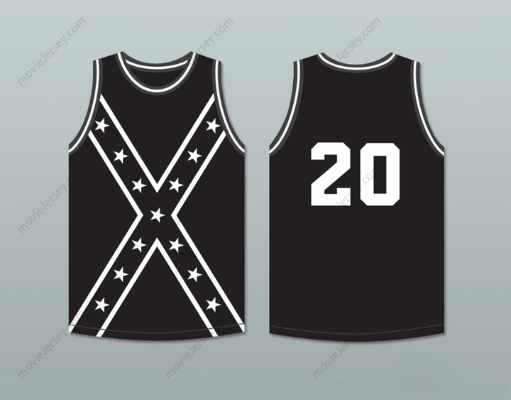 CAMISETA DE BALONCESTO CON BANDERA CONFEDERADA BLANCA Y NEGRA RECUPERADA, PERSONALIZABLE CON CUALQUIER Nombre y Número, Costuras Reforzadas Tallas S-6XL