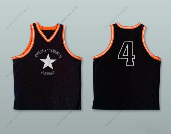 CUSTOM ANY Name Number STONE TEMPLE PILOTS 4 BLACK BASKETBALL JERSEY Top Stitched S-6XL