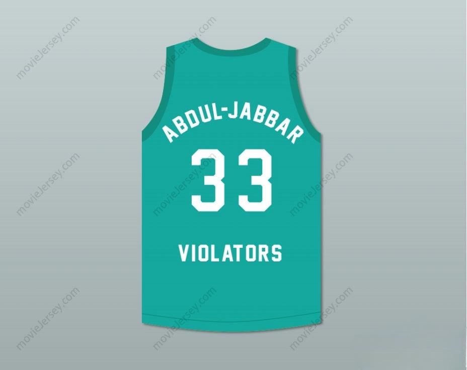 PERSONALIZA CUALQUIER Nombre Número KAREEM ABDUL-JABBAR 33 VIOLATORS CAMISETA BALONCESTO 3ER ANUAL ROCK N' JOCK B-BALL JAM 1993 Cosido Superior S-6XL