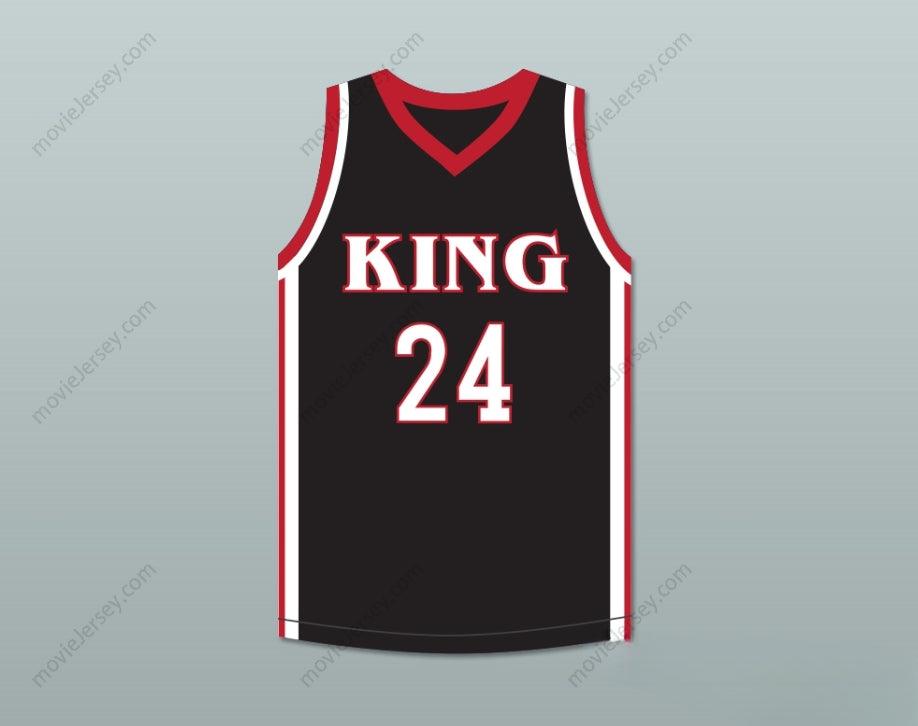 CUSTOM ANY Name Number KAWHI LEONARD 24 MARTIN LUTHER KING HIGH SCHOOL  BLACK BASKETBALL JERSEY 5 Top Stitched S-6XL
