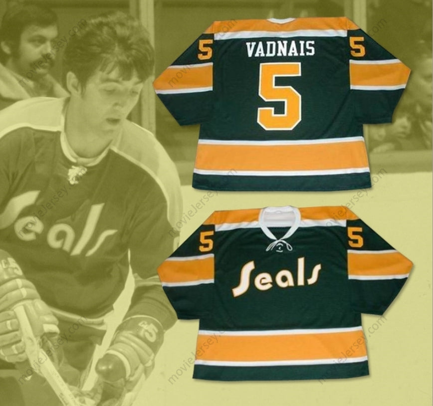 Custom Any Name Number Carol Vadnais 5 California Golden Seals Hockey Jersey Stitched Top Stitched S-6XL