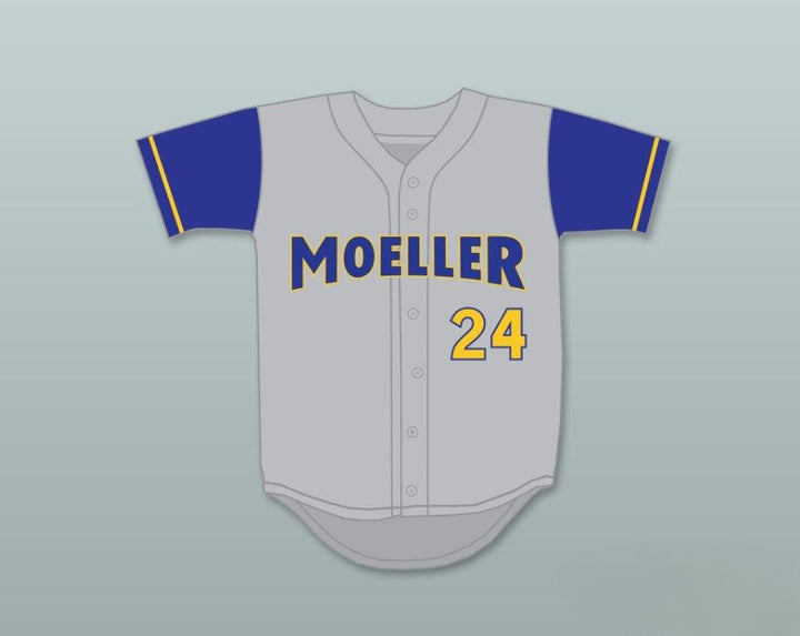 Personalizado cualquier nombre número KEN GRIFFEY JR 24 ARCHBISHOP HIGH SCHOOL CRUSADERS CAMISETA DE BÉISBOL GRIS 5 Top Cosido S-6XL