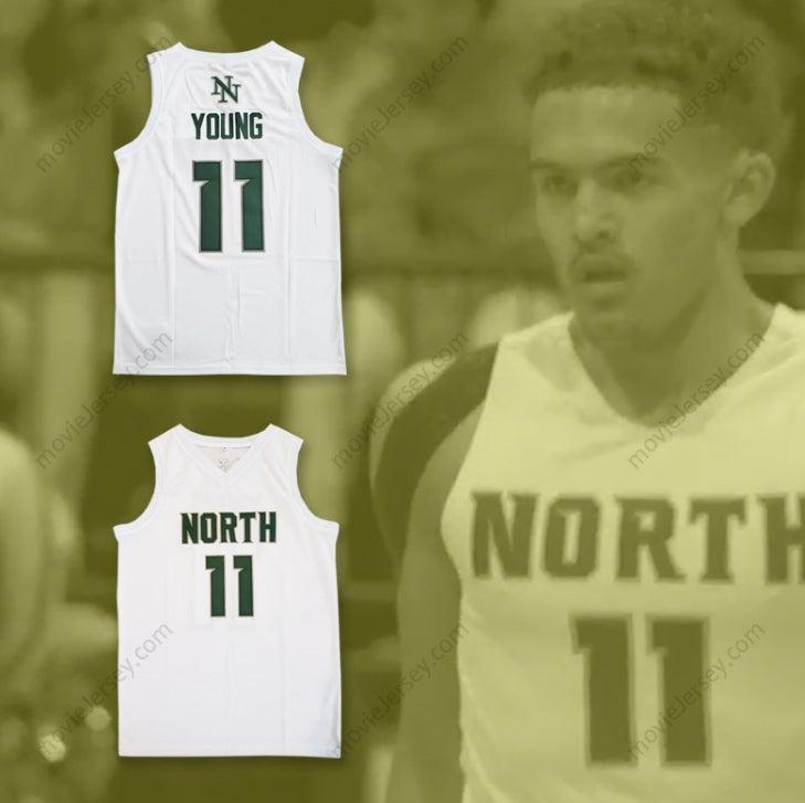 CUSTOM ANY Name Number TRAE YOUNG 11  NORTH HIGH SCHOOL TIMBERWOLVES WHITE BASKETBALL JERSEY Top Stitched S-6XL
