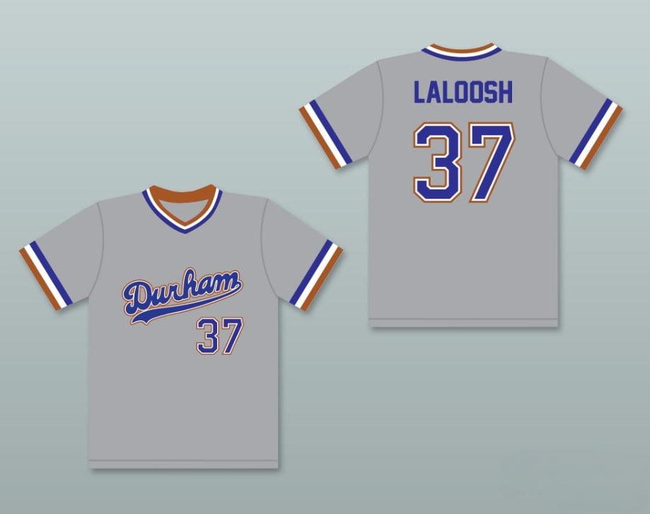 Camiseta de béisbol gris personalizada con el nombre y número que quieras de EBBY CALVIN LALOOSH 37, 2 costuras superiores, S-6XL