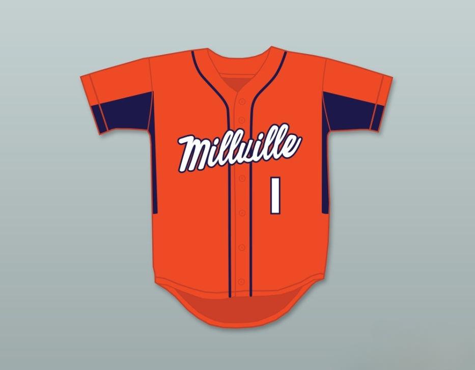 Personalizado Cualquier Nombre Número MIKE TROUT 1 ESCUELA SECUNDARIA THUNDERBOLTS CAMISETA DE BÉISBOL NARANJA 4 Costuras Superiores S-6XL