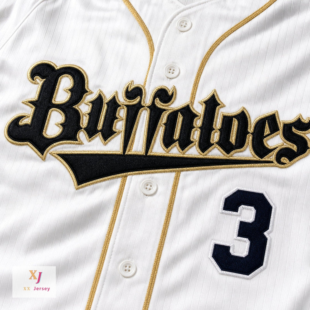 Personalizado Cualquier Nombre Número LEE S.Y. 3 ORIX BUFFALOES CAMISETA DE BÉISBOL CON PARCHES Cosido Superior S-6XL