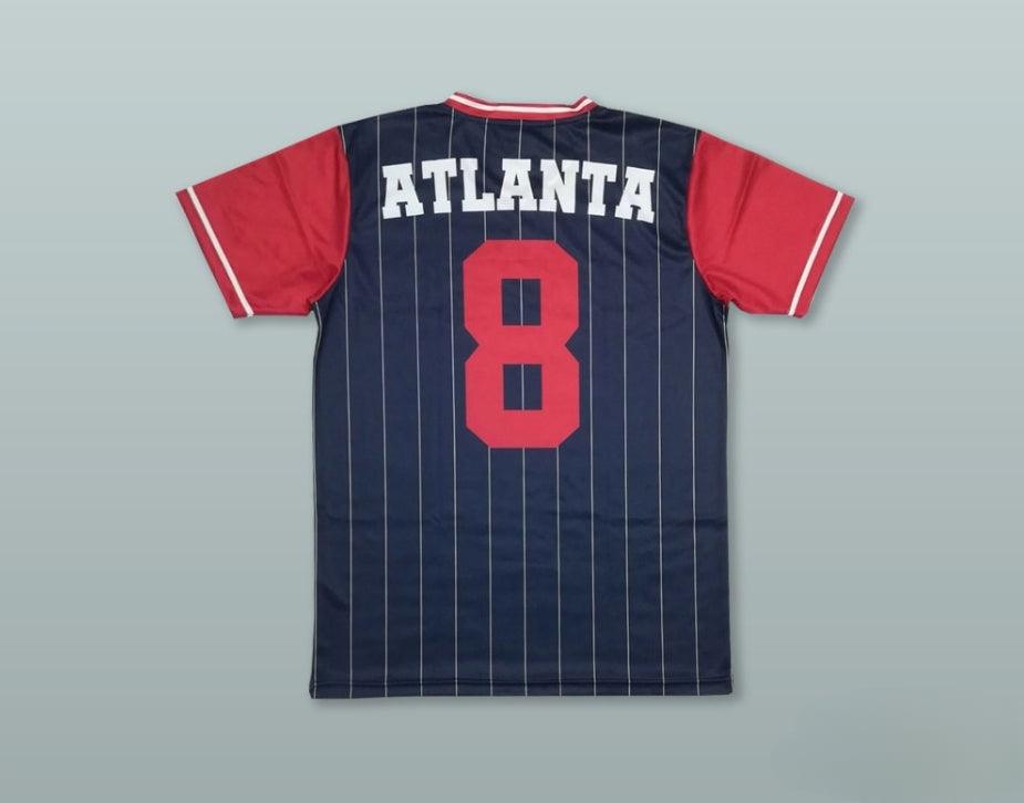Personalizada Cualquier Nombre Número CRACKERS 8 AZUL RAYAS BÉISBOL CAMISETA Parte Superior Cosida S-6XL