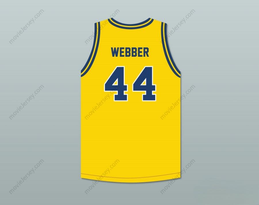 PERSONALIZA Cualquier Nombre Número CHRIS WEBBER 44 DETROIT COUNTRY DAY SCHOOL YELLOWJACKETS AMARILLO CAMISETA DE BALONCESTO Cosida S-6XL