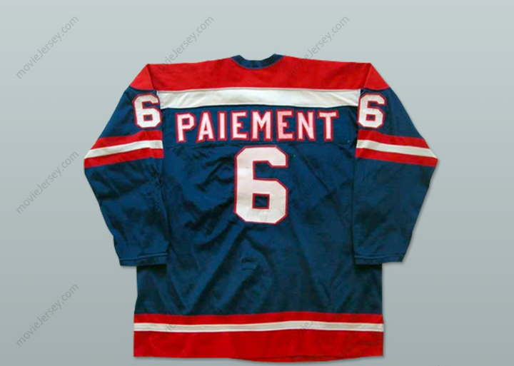 Custom Any Name Number Rosaire Paiement 6 Indianapolis WHA Blue Hockey Jersey Top Stitched S-6XL