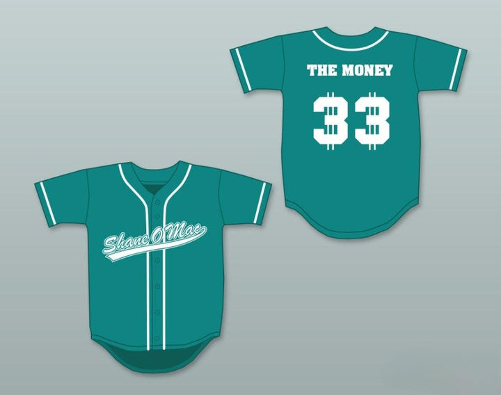 Personalizado cualquier nombre número S MCMAHON THE MONEY 33 CAMISETA DE BÉISBOL ABOTONADA TEAL Parte superior cosida S-6XL