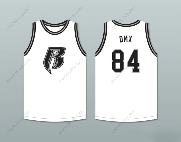 Camiseta de baloncesto blanca DMX 84 ROUGH RYDERS, personalizada con nombre y número, 5 costuras de alta calidad, tallas S-6XL