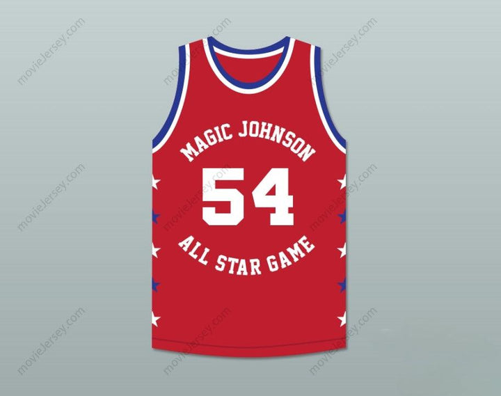 PERSONALIZADO Cualquier Nombre Número CHARLES SMITH 54 MAGIC JOHNSON ALL STAR GAME JERSEY DE BALONCESTO ROJO 1990 MIDSUMMER NIGHT'S MAGIC EVENTO BENÉFICO Costura Superior S-6XL