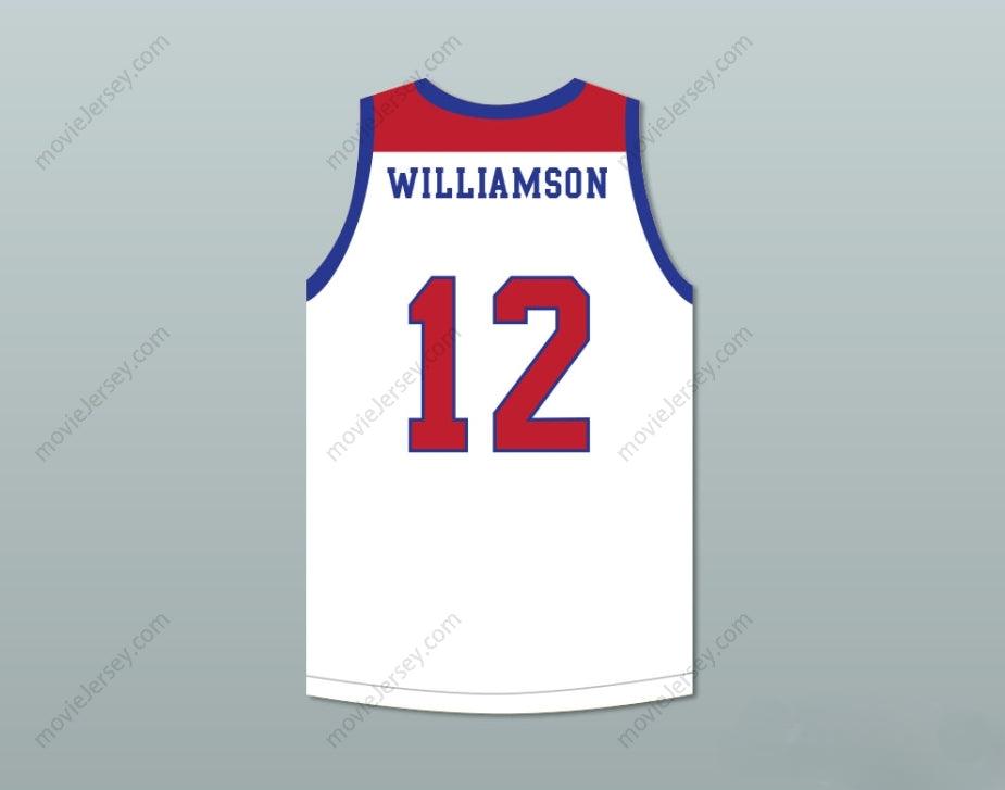 PERSONALIZA Cualquier Nombre Número ZION WILLIAMSON 12 ESCUELA DIURNA GRIFFINS CAMISETA DE BALONCESTO BLANCA 4 Costura Superior Tallas S-6XL