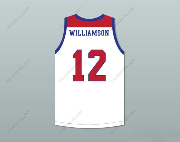 PERSONALIZA Cualquier Nombre Número ZION WILLIAMSON 12 ESCUELA DIURNA GRIFFINS CAMISETA DE BALONCESTO BLANCA 4 Costura Superior Tallas S-6XL