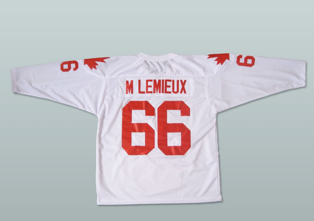 Custom Any Name Number Mario Lemieux 66 Canada Cup Hockey Jersey White Top Stitched S-6XL